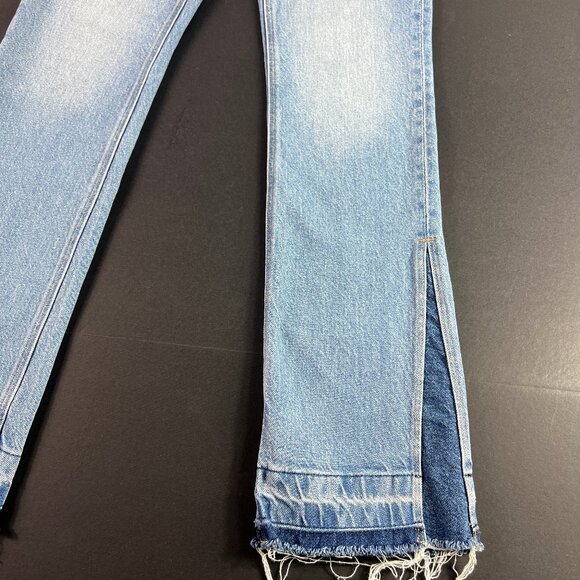 American Eagle Jean Women 27x30* 90s Low Rise Skinny Kick Boot Blue Denim Tag 0R - Picture 3 of 16